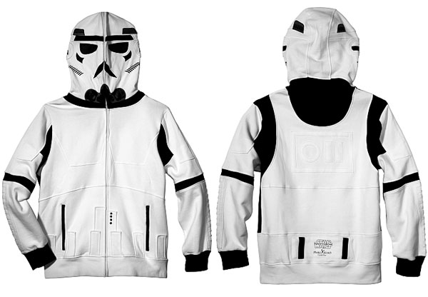 Storm Trooper hoodie (there's also Flash, Green Lantern, Aquaman, and Bobba Fett hoodies.