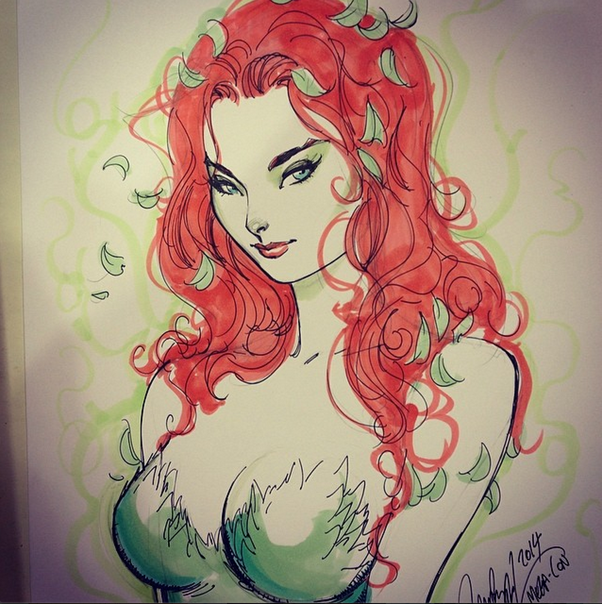 Тату ядовитый плющ эскиз