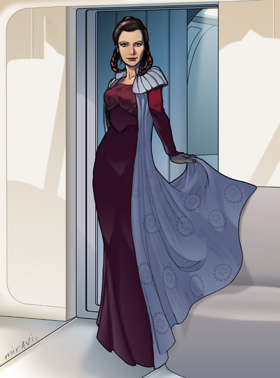 Leia in a Bespin-style gown