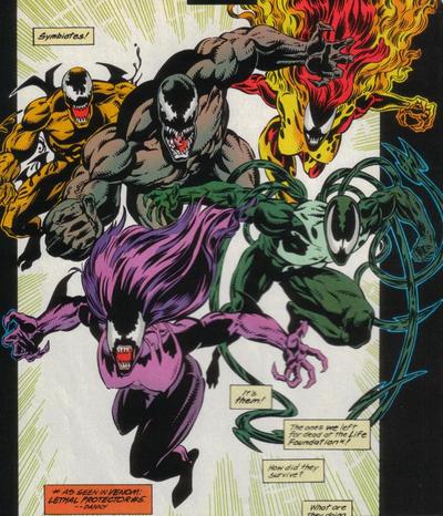 Symbiotes! The Venom symbiote's five offspring!