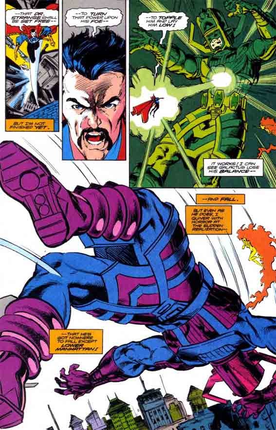 Doc fells Galactus with a blast. He could one shot your entire team.