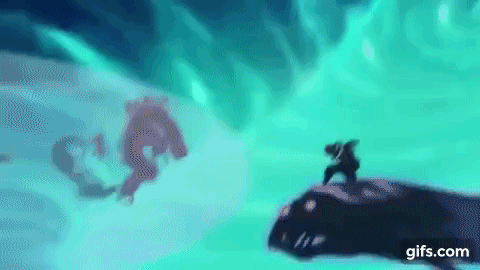 Erecting a giant wave then freeze it and slide down. The slide is roughly 3 times larger than Unalaq. He does this, attack 2 times which Mako and Bolin blocks.