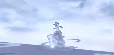 She shows proficiency in using the waterspout, on a level that we have not seen from either Katara and Amon, the only other 2 we have seen use a spout.