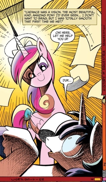 Shining Armor seeing Cadence for the first time. 