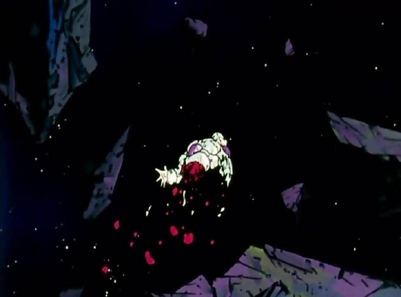 After that, and a long drawn out fight with the DBZ cast, he was cut in half, deprived of all his power, and left on an exploding planet and proceeded to survive in space for over 24 hours. Jesus. 