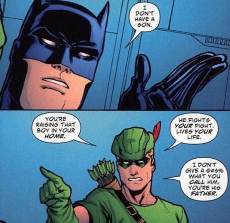 Green Arrow puts Batman in his place