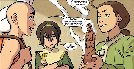 Yaling was established early on as superior to Aang in earthbending, enough so that Toph felt threatened by her