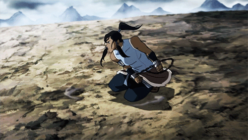 Korra uses an incredibly discrete and quick environmental attack that leaves a hard to notice dust trail up until it got to Zaheer and raised a boulder to trip someone even with his speed and senses
