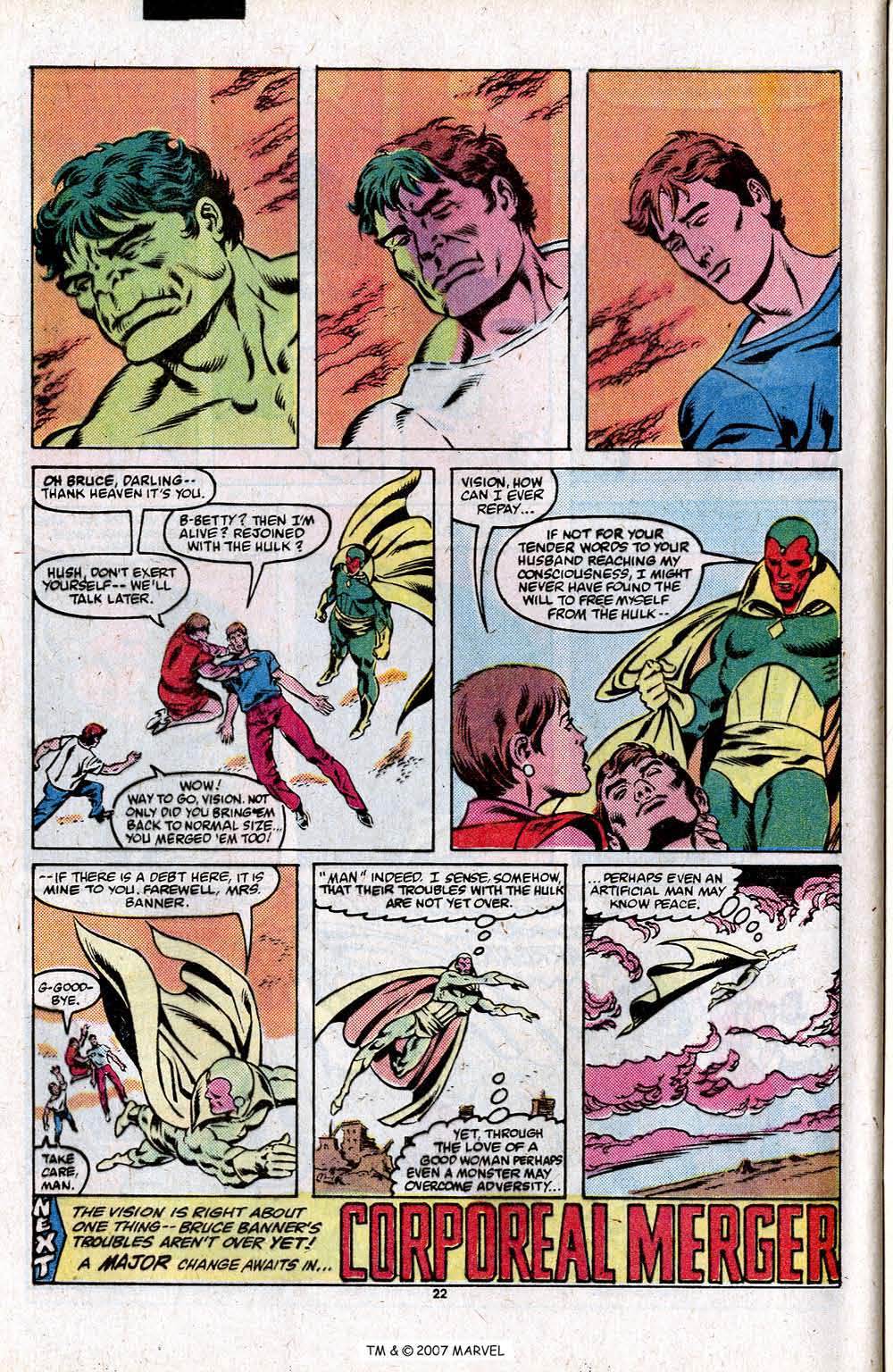 end result being vision regains control over his mind and phases through hulk koing him.