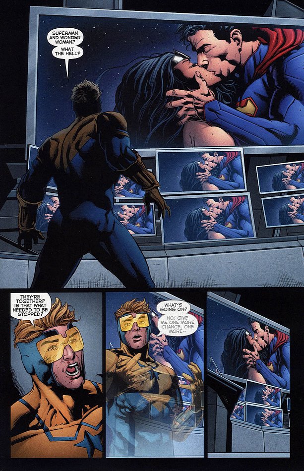 Booster Gold himself disappeared at the end of JLI when he realized he failed to prevent Supes and Wonder Woman from hooking up