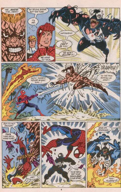 Here Venom tanks a sonic blast. The gun was designed by Reed and its what was used to remove the symbiote from spider-man originally. 
