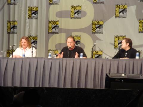 Fred Tatasciore, voice of Hulk, in the middle