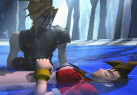 Cloud lays Aerith to rest in the lifestream