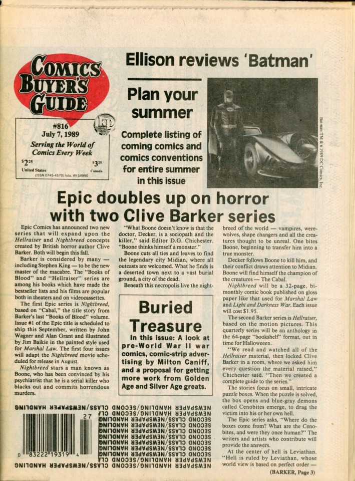 Comics Buyer S Guide 816 Issue