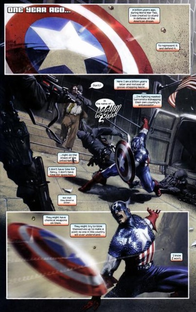 Here Captain America is able to see the bullets and react fast enough to throw his shield to deflect two while dodging a third.