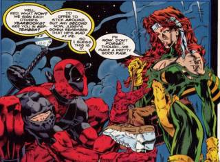 Wade's one-sided love affair with one-time flame, Siryn.