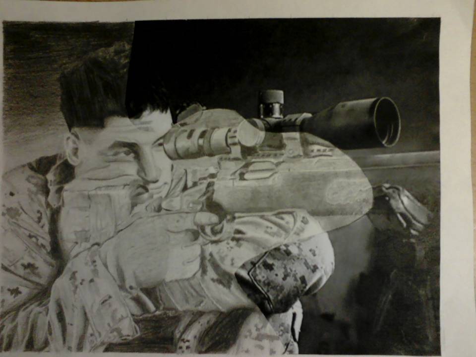  Sniper Half/Half Art (Half drawing, half picture)