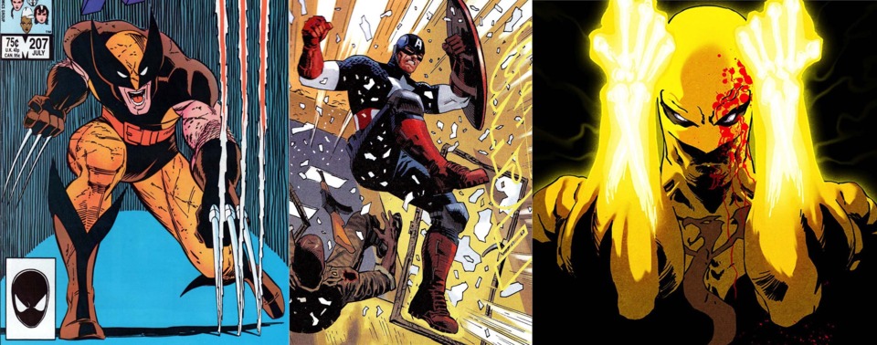 Wolverine, Captain America, Iron Fist
