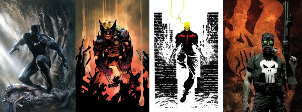 Black Panther (Pre-Doom), Wolverine (Pre-Cornel), Iron Fist, Punisher