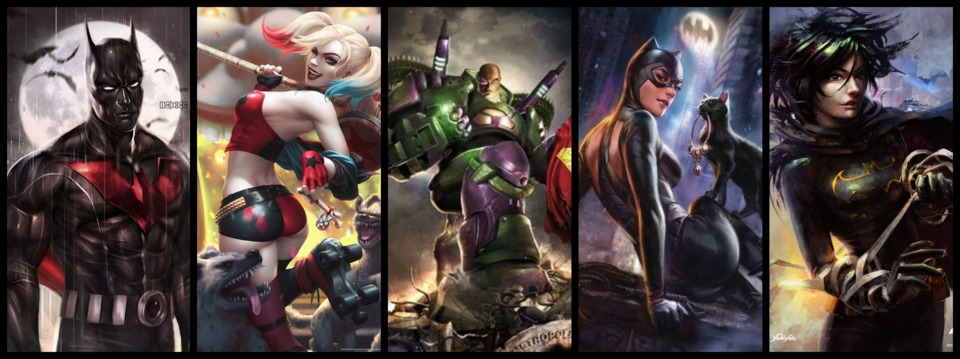 Batman Beyond / Harley Quinn / Lex Luthor *with Exo-Suit* / Catwoman / Cassandra Cain