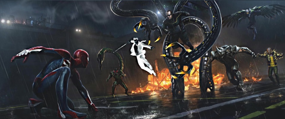 Scorpion, Mister Negative, Doctor Octopus, Rhino, Vulture, and Electro. 