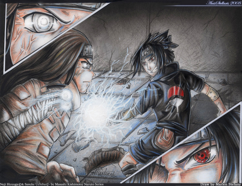 #1. Kimimaro vs Neji and Sasuke (Pre-Shippuden). 