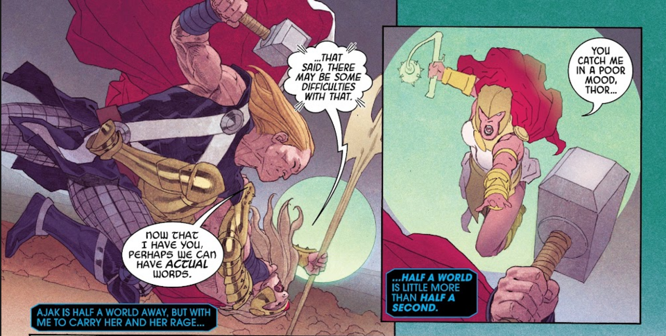 Ajak teleports half a world in half a second. (From North Pole to somewhere in the U.S.A) (Eternals vol 5 #12)