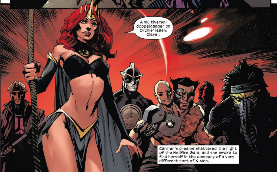 616 Madelyne refers to Baroness Madelyne as a multiversal doppelganger. (Dark X-Men vol 2 #5)