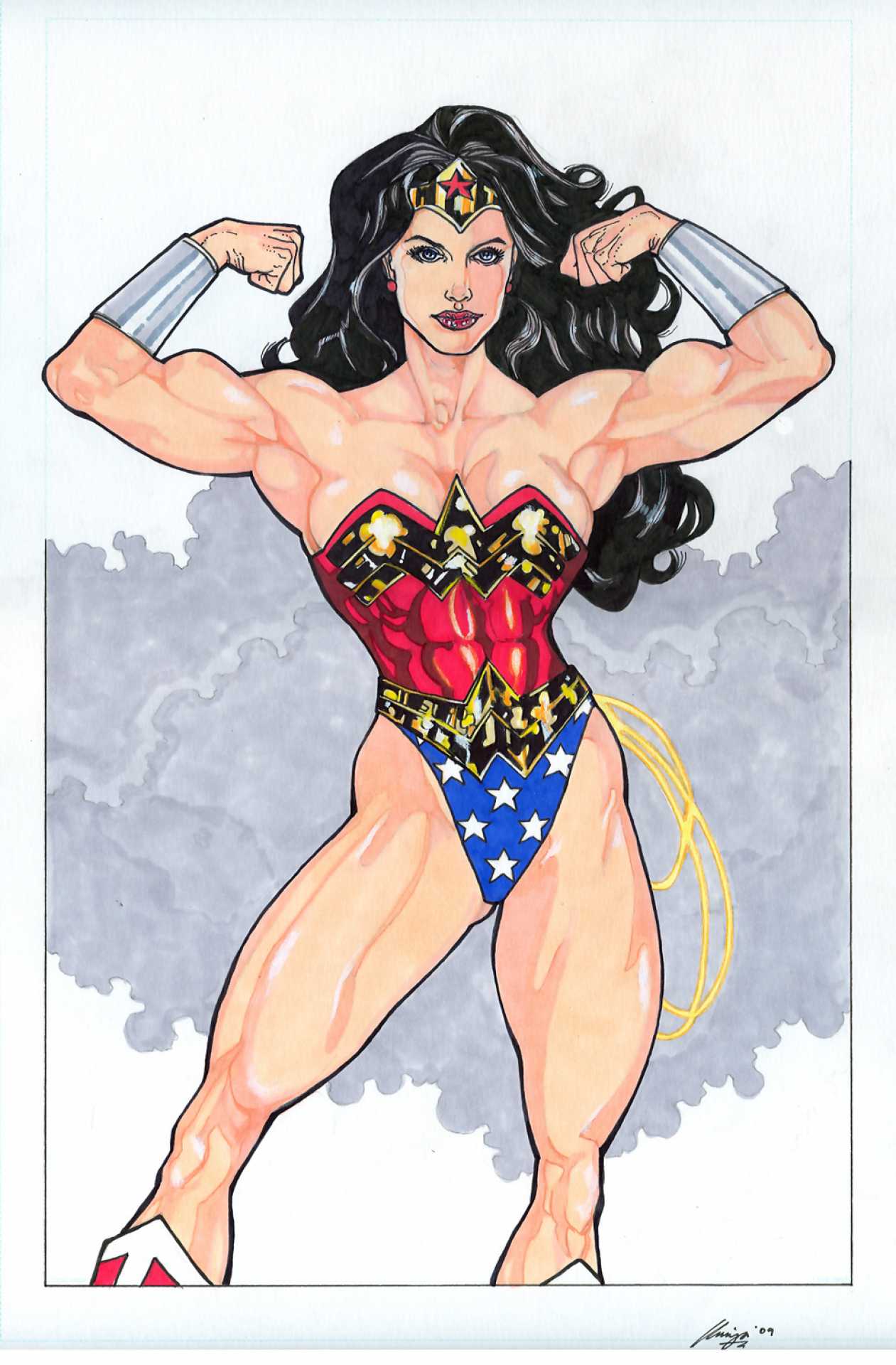 Muscle women cartoons