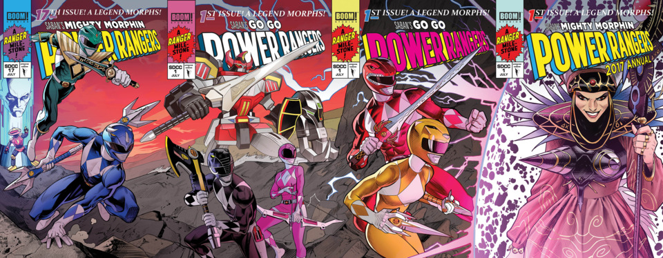 SDCC variants merged with the SDCC variants for Power Rangers #17 and 2017 Annual.